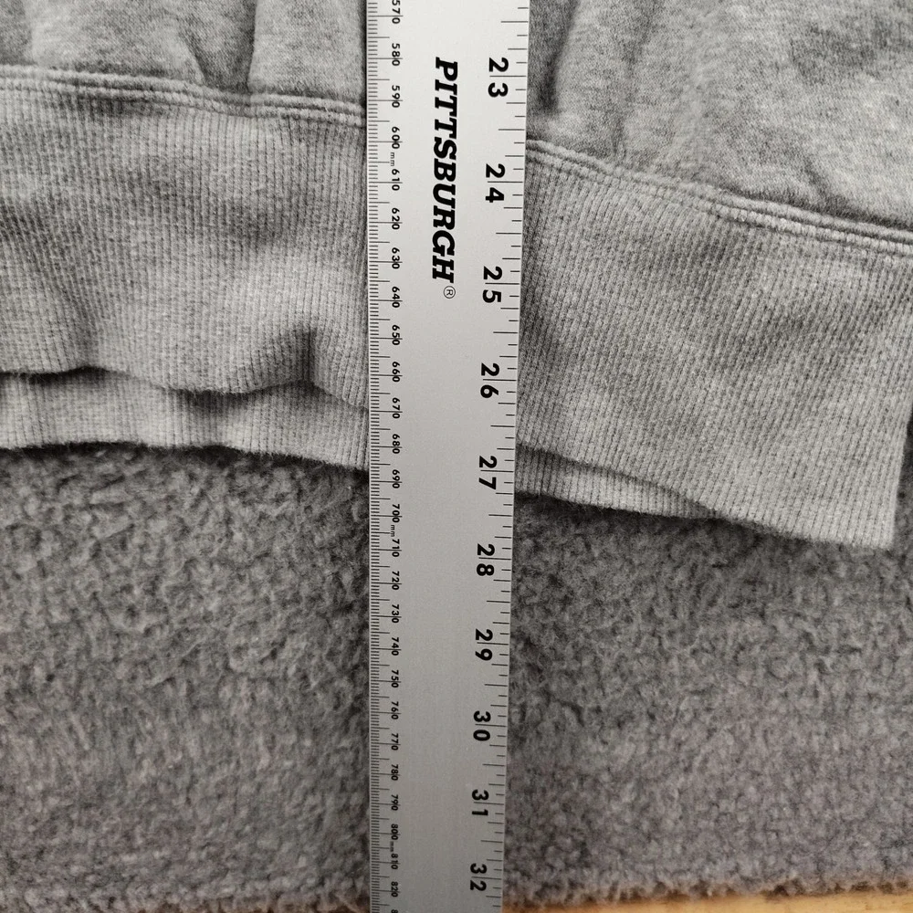 Nike Hoodie Mens Large Center Swoosh Grey Cotton Fleece Pullover EUC
